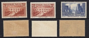 France 1929 lots 3 stamps (Pont du Gard, PORT DE LA ROCHELLE) Mint - Picture 1 of 1