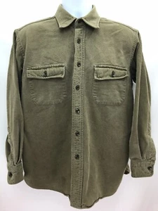L.L. Camisa Bean Freeport Vintage EE. UU. Talla 16 Gamuza Tela Verde Envejecida - Imagen 1 de 12