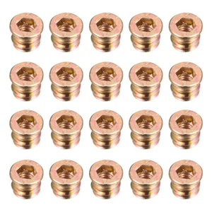 Wood Furniture M6x10mm Threaded Insert Nuts Interface Hex Socket Drive 20pcs - Picture 1 of 4
