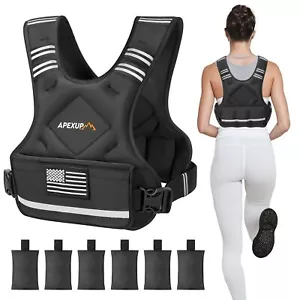APEXUP Adjustable Weighted Vest, 4-10lb/12-18lb/20-32lb Vest with 6 Ironsand ... - Picture 1 of 8