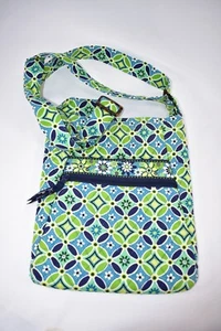VERA BRADLEY DAISY DAISY HIPSTER CROSSBODY BAG GRREN/BLUE NEW 12" X 10" - Picture 1 of 7
