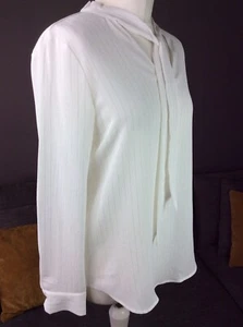 Bnwt Adrianna Papell Ivory With Metallic Gold Stripe Blouse Womens Size S New # - Picture 1 of 9