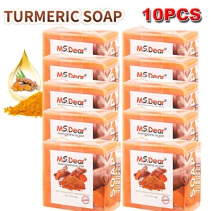 10x Tumeric Soap Skin Whitening Dark Spots lightening Acne Brightening Turmeric - Picture 1 of 20