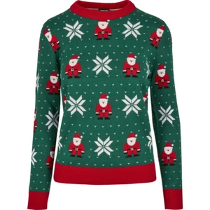 Urban Classics Ladies Santa Christmas Sweater Nikolaus Pullover Weihnachts Stern - Picture 1 of 14