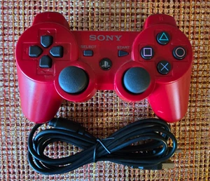 OEM Sony PlayStation PS3 Dualshock 3 Red Controller With Charge Cable - Picture 1 of 6