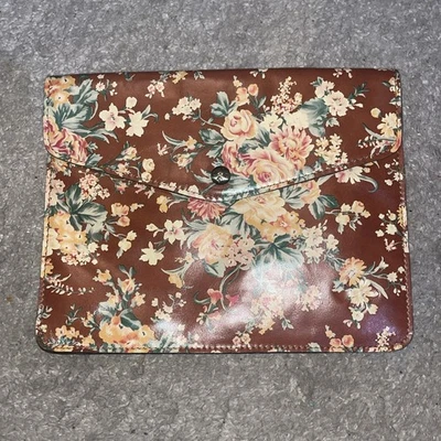 Patricia Nash Estuche sin asas Monedero Bolsa Inglés Country Mini iPad Cuero Floral Foto 1 de 4