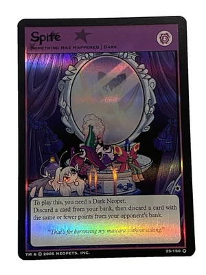 Neopets TCG Card Game - Spite (25/150) Ultra Rare Holo - Near Mint NM Unplayed - Image 1 of 4