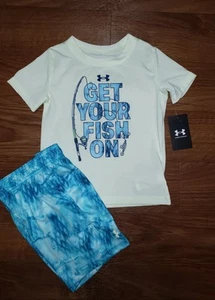 Under Armour Boys Get Your Fish On Short Set Sz 4 NEW - Picture 1 of 2
