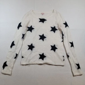 PJ Salvage Damen Strickpullover Pullover mit Sternenmuster Langarm creme schwarz Gr. S - Bild 1 von 7