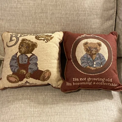 VTG Throw Pillows Dakotah Tapestry, Bears  (2) Neutral Colors - Image 1 of 4