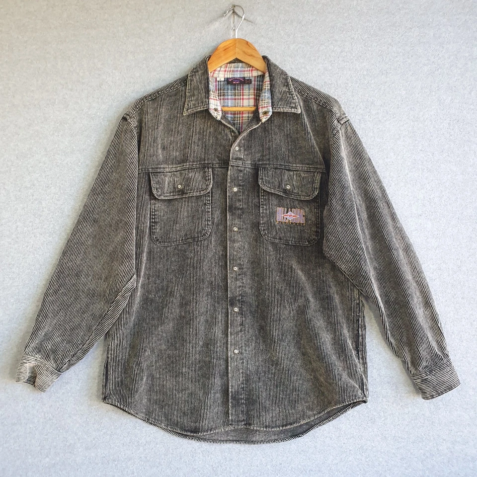 VTG Billabong Shirt Mens Sz Small Grey Corduroy 90s Y2K Surf Skate 100% Cotton - image 1 of 4
