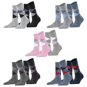Burlington Women's Socks, 2-Pack - Argyle, Diamond Pattern, Clip, Onesize - Picture 1 of 36