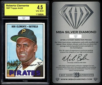 1967 Topps #400 Roberto Clemente MBA 4.5 SILVER DIAMOND CENTERED (was GMC EXMT) - Image 1 of 3