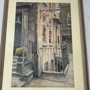 Vintage Framed E.W. Haslehust “Dr Johnson's House” London UK Samuel J Art Print - Picture 1 of 10