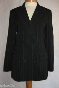 KATE HILL PIN-STRIPE BLACK BLAZER JACKET SZ 4 PERFECT CONDITION GREAT BUY - Picture 1 of 4