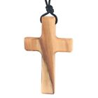 Black Leather Rope Necklace Cross-shape Pendant Christian Gifts For Men Women