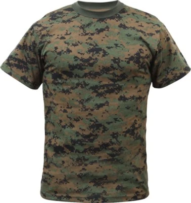 Camiseta Rothco Digital Camuflagem Tática Pixel Camuflagem Manga Curta Camisa Exército - Imagem 1 de 2