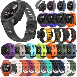 For Garmin Instinct | Instinct 2 2S Silicone Smart Watch Band Strap & Case Cover - Picture 1 of 142