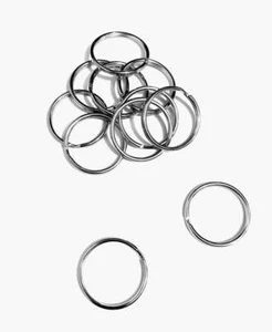 Anillas De Llave De Metal De 25mm, Aros Plateados, Vendedor Del Reino Unido - Imagen 1 de 7