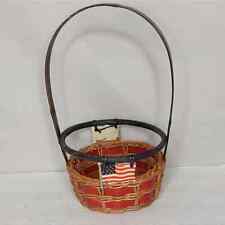 Patriotic Americana Flag Wicker Easter Basket Decor