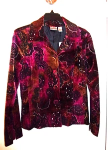 CHICO'S ~ NWT ~ SIZE 0 - VELVET JEWELS LELE JACKET PINK - BEAUTIFUL ! - Picture 1 of 5