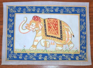 PINTURA EN MINIATURA DE ELEFANTE DECORADA DE RAJASTHAN INDIA! - Imagen 1 de 4