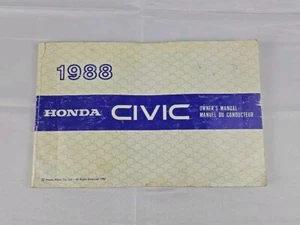 Vtg 1988 Honda Civic Coupe Sedan Hatchback Wagon Owner Manual  DX Vintage Japan - Picture 1 of 10