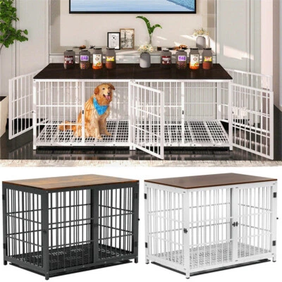 Móveis de madeira para caixa de cachorro 43 polegadas mesa interna canil gaiola para animais de estimação - Imagem 1 de 4