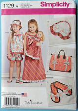 Simplicity Pattern 1129 Girl's & 18" Doll Slip Dress PJ Gown Top Shorts Slippers