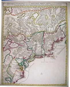 Antique map, Schenk, Nova tabula geographica complectens borealiorem Americae - Picture 1 of 2