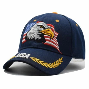 Gorra de béisbol para hombre Military Eagle EE. UU. América bandera bordada visera sombrero deportivo - Imagen 1 de 5