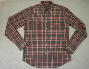 Theory Button Up Shirt Men's Size Medium Plaid Black Red - Picture 1 of 13