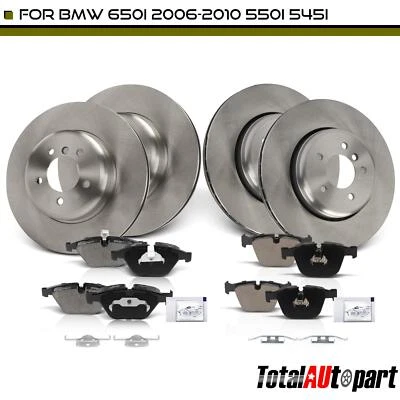 Rotor de freno de disco y pastillas de freno para BMW 535i 08-10 545i 550i 645Ci delantero y trasero Foto 1 de 4