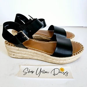 White Mountain Womens Faux Leather Espadrille Wedge Sandals Sz 9.5 - Sh450.2 - Picture 1 of 7