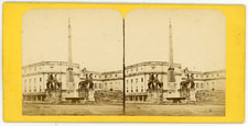 Stereo, Italie, Rome, fontaine de Monte Cavallo Vintage stereo card -  Tirage 