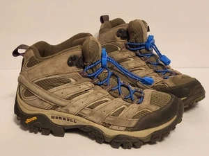 Merrell Moab 2 Mid Vibram wasserdichte Damen-Wanderschuhe Größe 6 braun mit LOCK LACE - Bild 1 von 8