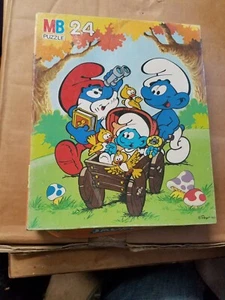 "Rompecabezas vintage de 24 piezas de los Pitufos 4278-2 con caja de 15"" X 12-1/2" - Imagen 1 de 2