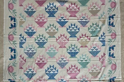 Cesta de flores edredón tramposo 1993 de colección de 4,5 yardas de Marti Michell Fabric Traditions Foto 1 de 4