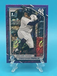 2024 Bowman Chrome Prospect 1st Christopher Familia #BCP-154 Purple Shimmer /250 - Picture 1 of 3