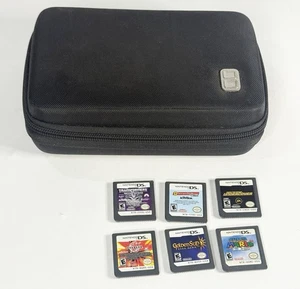 Nintendo DS Bundle - Schwarz Tragetasche 6 Videospiele Mario Transformers - Bild 1 von 6