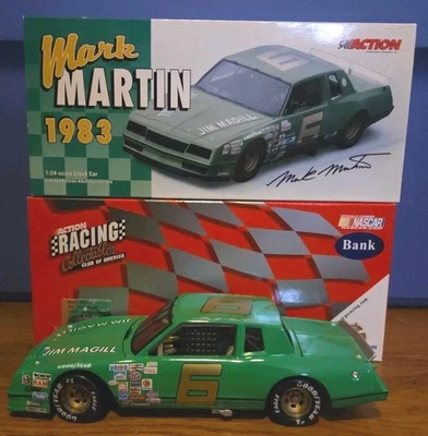 Action Mark Martin NASCAR Die Cast Coin Bank Car 1983 #6 1/24 ¡Raro! Jim Magill Foto 1 de 4