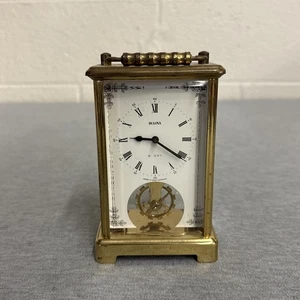 Reloj de escritorio Bulova W. Alemania 8 días latón Carraige - Imagen 1 de 6