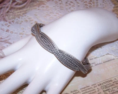Brazalete brazalete con bisagras cuerda texturizada de plata esterlina JAI by JOHN HARDY - talla 8 Foto 1 de 4