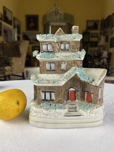 C19th Staffordshire Flatback Townhouse Mansion Mantlepiece Figure 6” - Picture 1 of 3