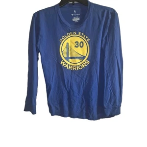 Golden State Warriors #30 Steph Curry Blue Longsleeve Shirt Top Youth Large Used - Picture 1 of 6