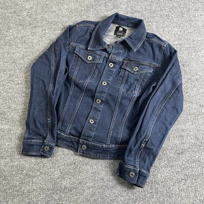 G-Star RAW Jean Jacket womens Large Dark Wash Denim Trucker Button Front Classic - Image 1 of 4