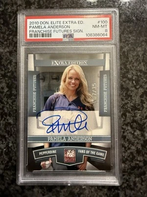 2010 Donruss Elite Extra Edition Pamela Anderson Franchise Future Auto /35 PSA 8 - Image 1 of 2