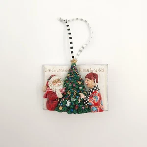 Rare Mary Engelbreit Christmas Ornament Book The Night Before Xmas St. Nick #2 - Picture 1 of 13