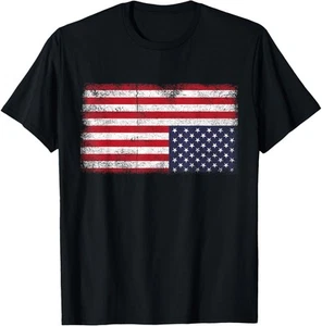 Support Upside Down American Flag Distress United Unisex T-Shirt - Picture 1 of 20