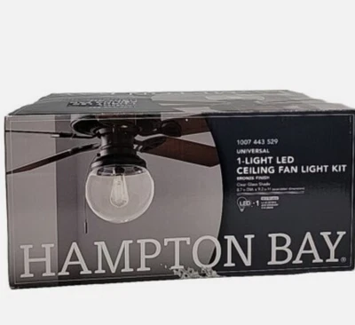 Hampton Bay 1-Light LED Universal Ceiling Fan Light Kit 52242 Bronze Finish - Image 1 of 3